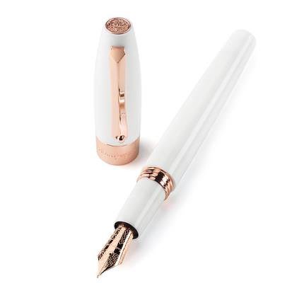 Fountain pen with rose gold trim