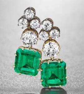 Emerald and diamond earrings by Van Cleef & Arpels