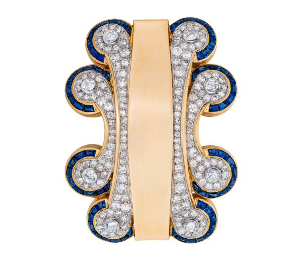 René Boivin sapphire and diamond brooch