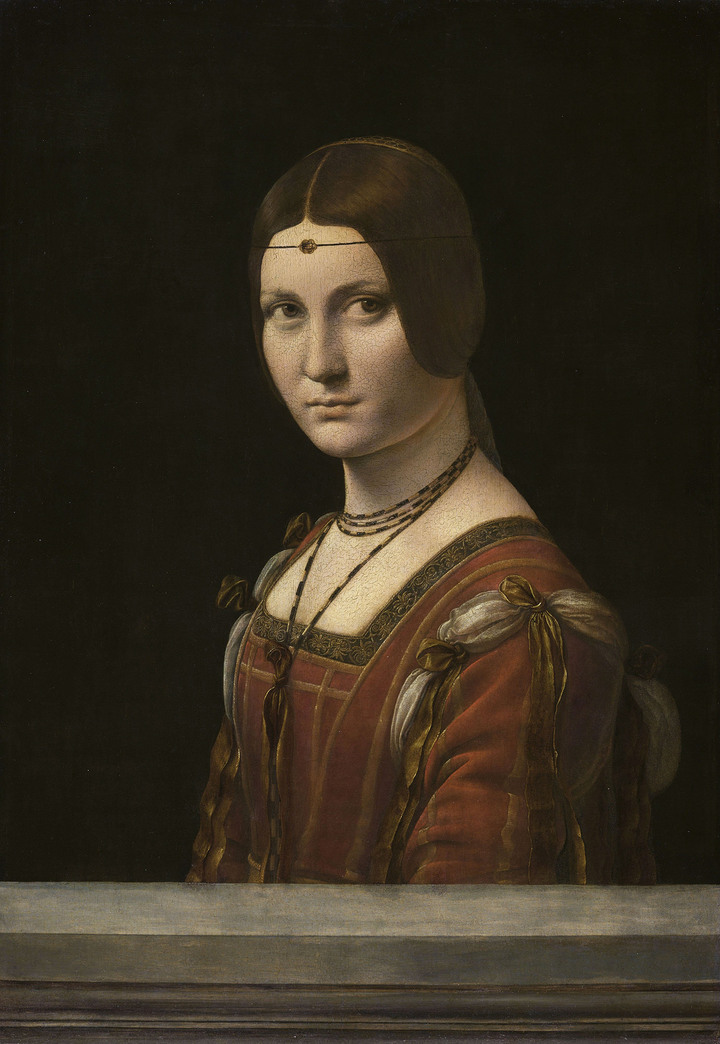 La Belle Ferronnière, Leonardo da Vinci, c. 1490, Milan, Italy, Musée du Louvre