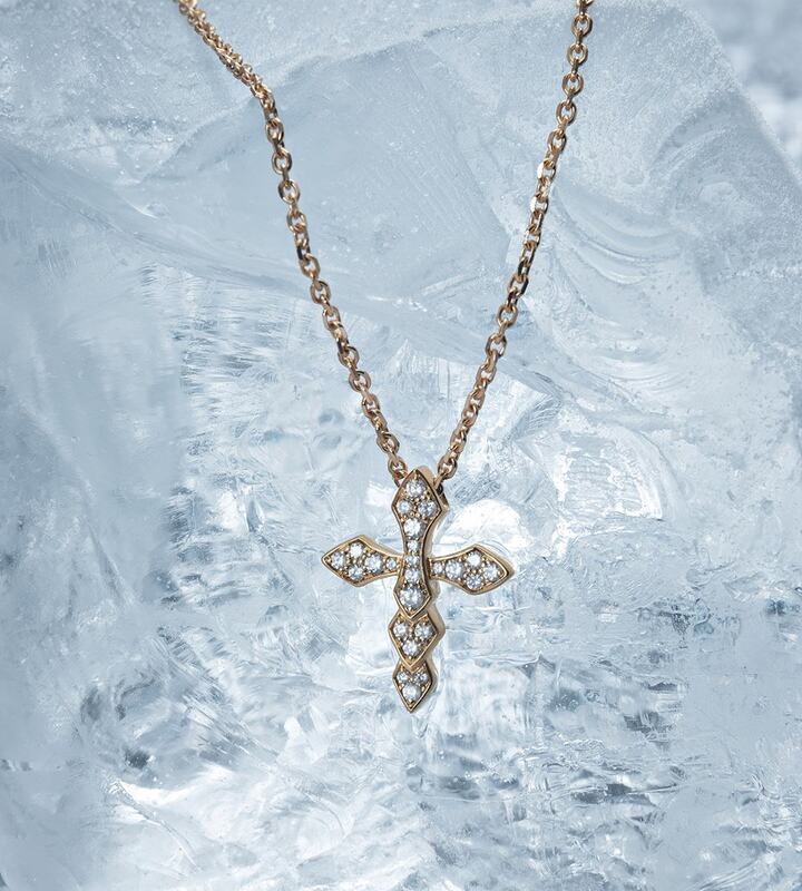 The cross, constantly reinterpreted, is a motif that often features in Akillis' work.